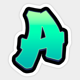 Letter A - Green fade Sticker